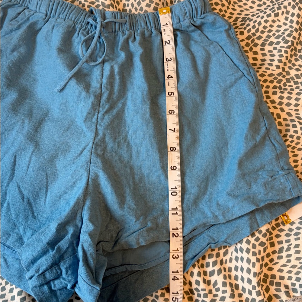 Abercrombie & Fitch Blue Linen Shorts - Picture 10 of 11